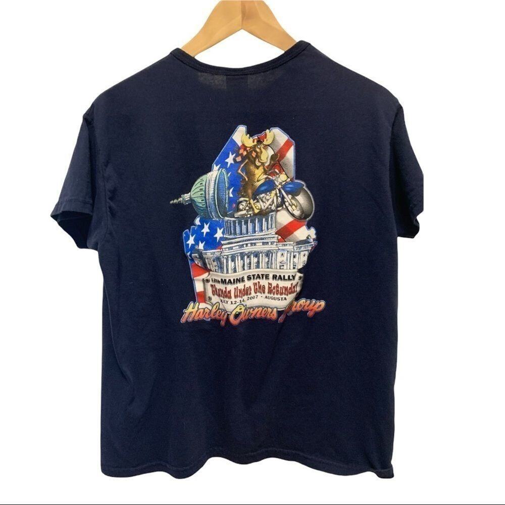 2007 Maine bikers Harley Davison group Augusta tee